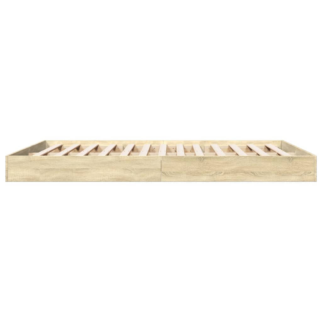 Bedframe zonder matras hout sonoma eikenkleurig 160x200 cm is nu te koop bij PeponiXL, paradijselijk wonen!