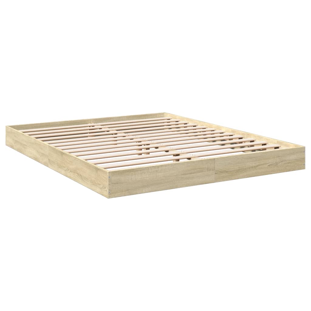 Bedframe zonder matras hout sonoma eikenkleurig 160x200 cm is nu te koop bij PeponiXL, paradijselijk wonen!