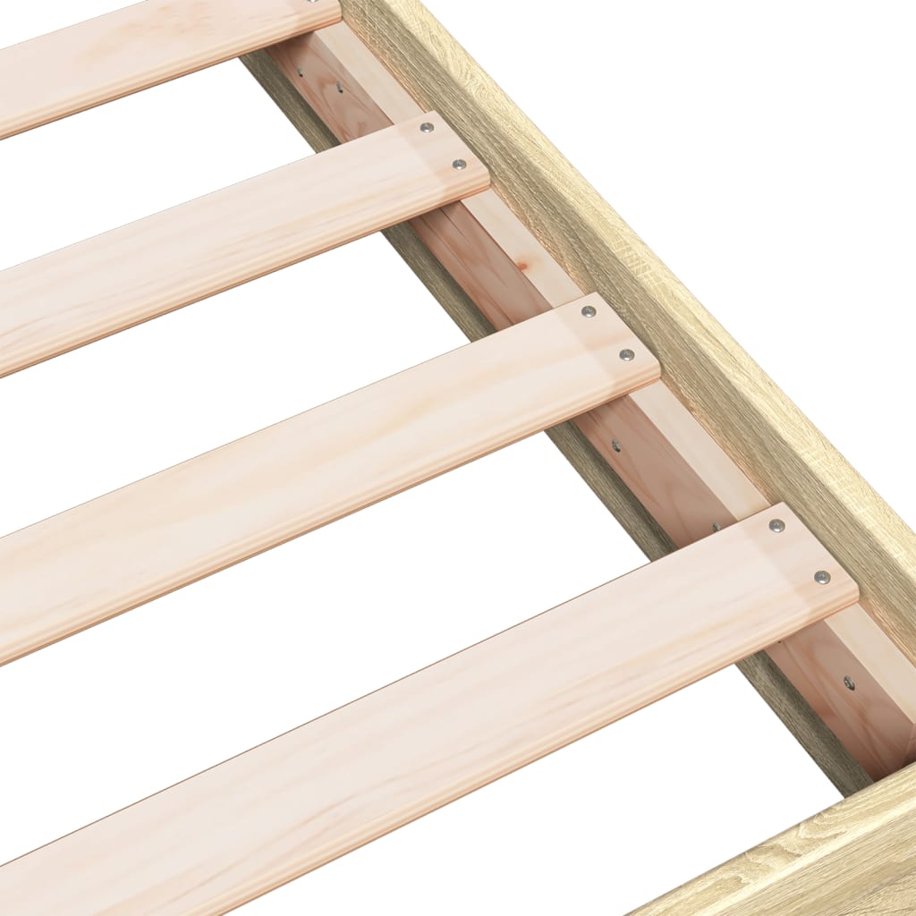 Bedframe zonder matras hout sonoma eikenkleurig 160x200 cm is nu te koop bij PeponiXL, paradijselijk wonen!