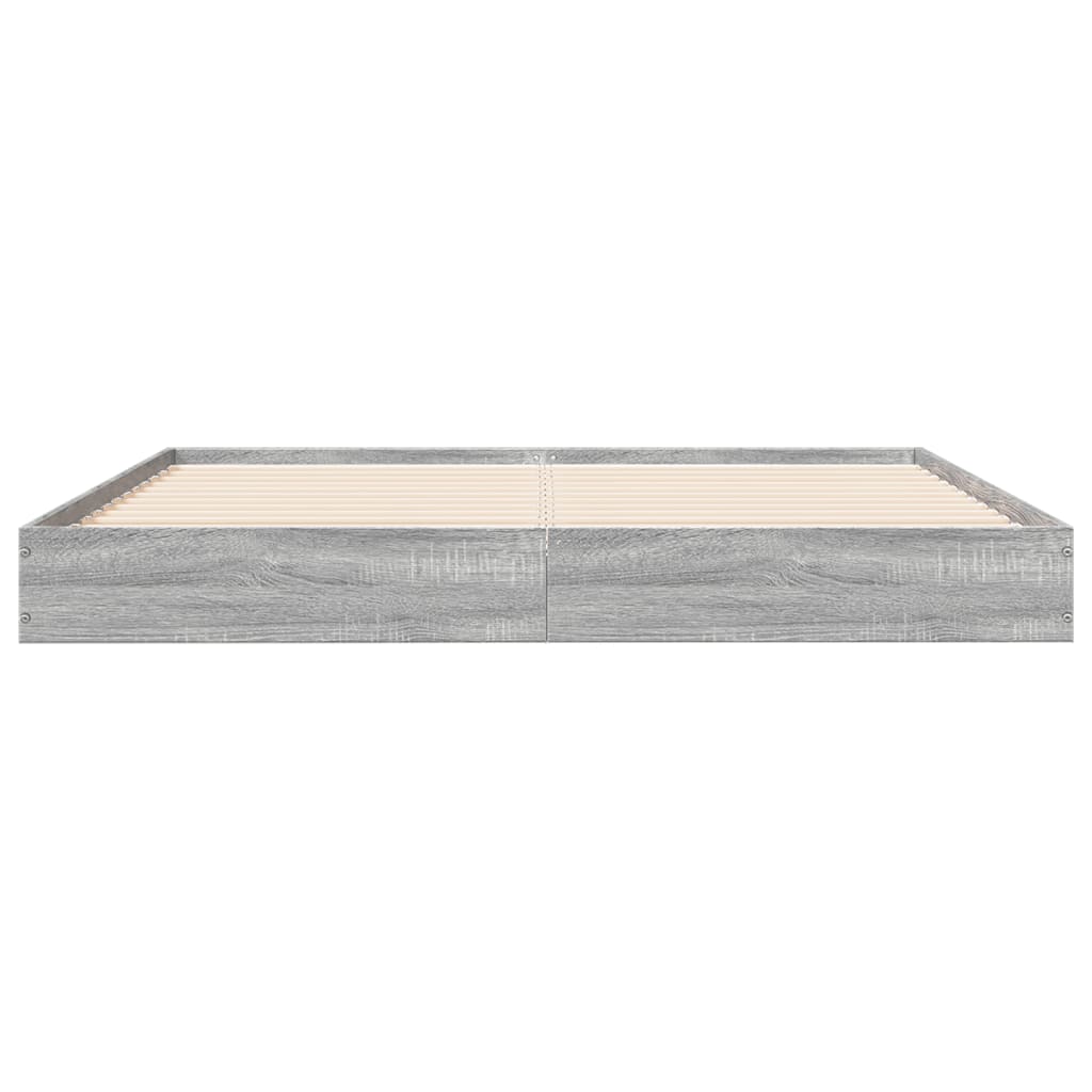 Bedframe zonder matras 160x200 cm spaanplaat grijs Sonoma is nu te koop bij PeponiXL, paradijselijk wonen!