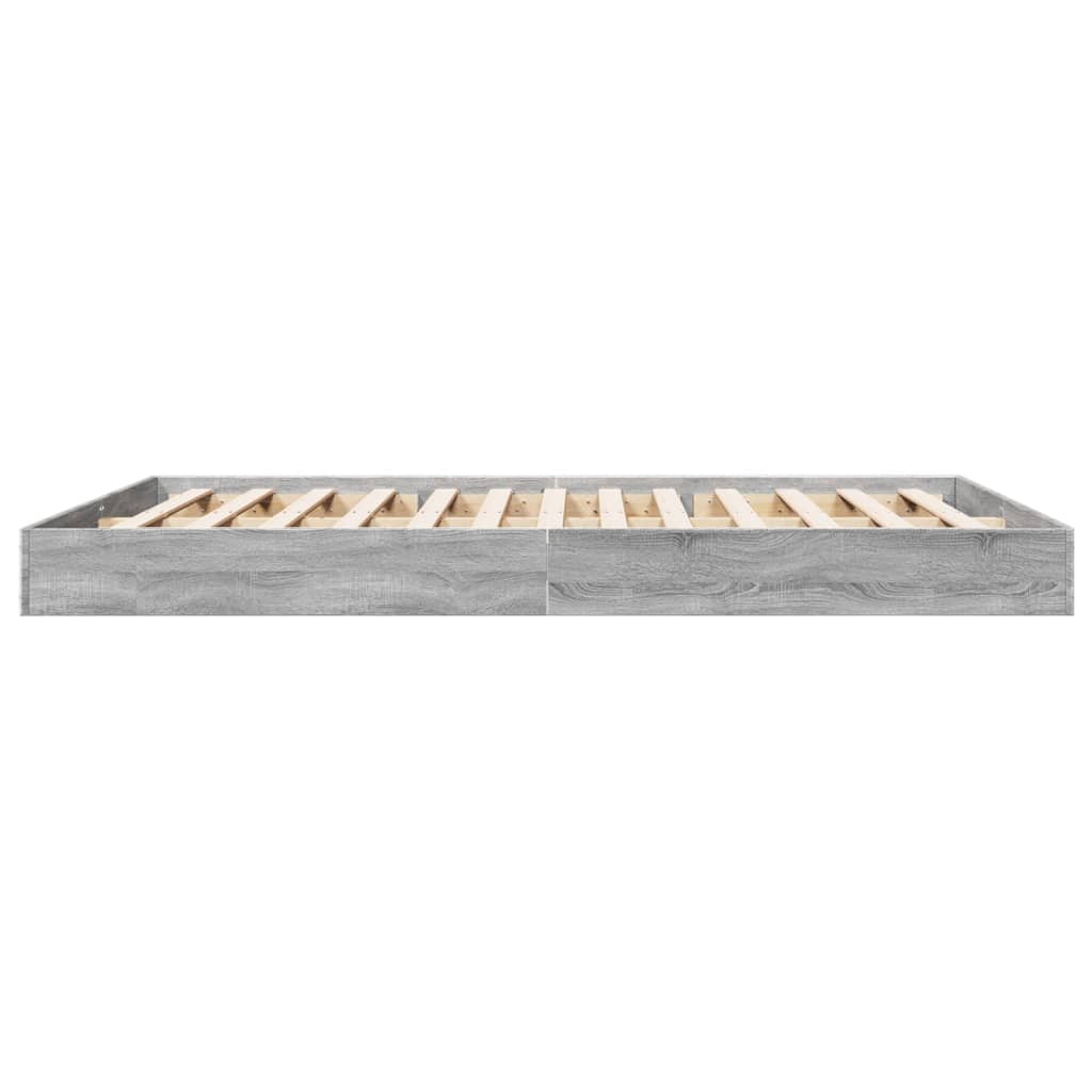 Bedframe zonder matras 160x200 cm spaanplaat grijs Sonoma is nu te koop bij PeponiXL, paradijselijk wonen!