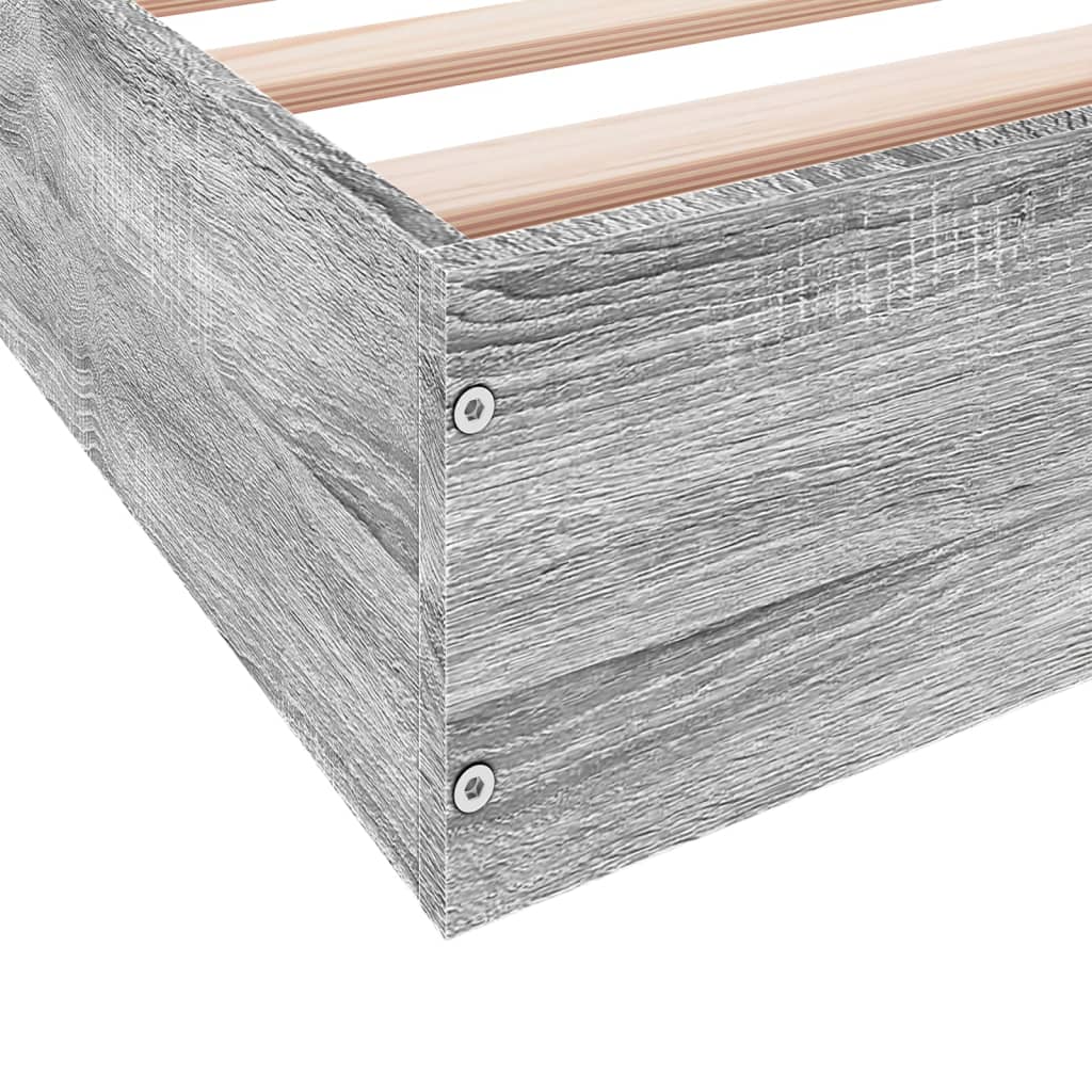 Bedframe zonder matras 160x200 cm spaanplaat grijs Sonoma is nu te koop bij PeponiXL, paradijselijk wonen!