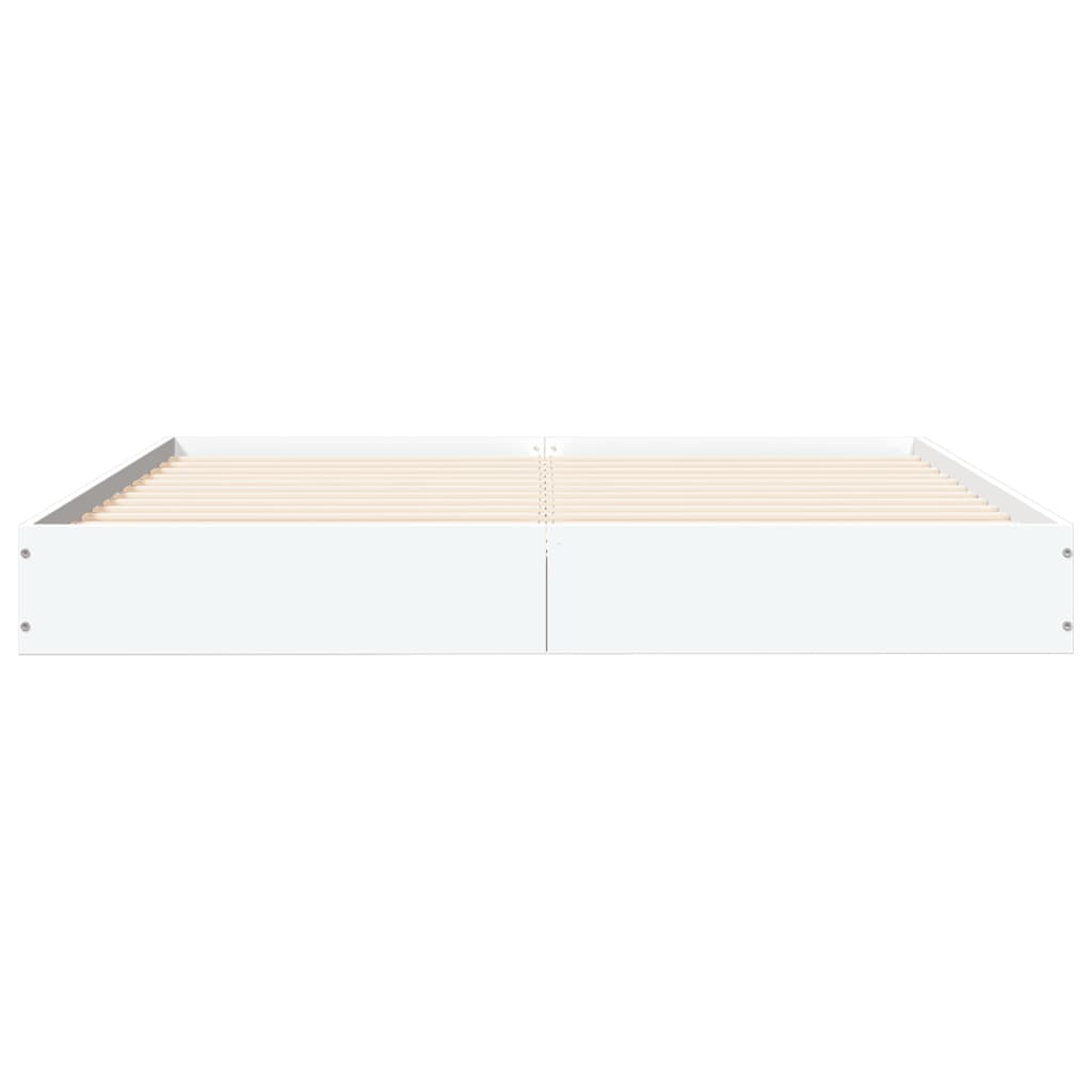 Bedframe bewerkt hout wit 140x200 cm is nu te koop bij PeponiXL, paradijselijk wonen!
