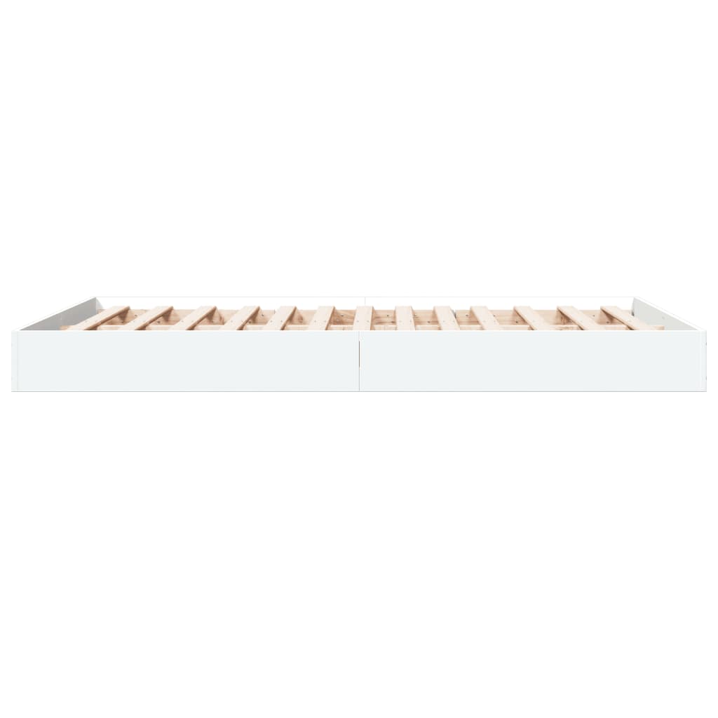 Bedframe bewerkt hout wit 140x200 cm is nu te koop bij PeponiXL, paradijselijk wonen!