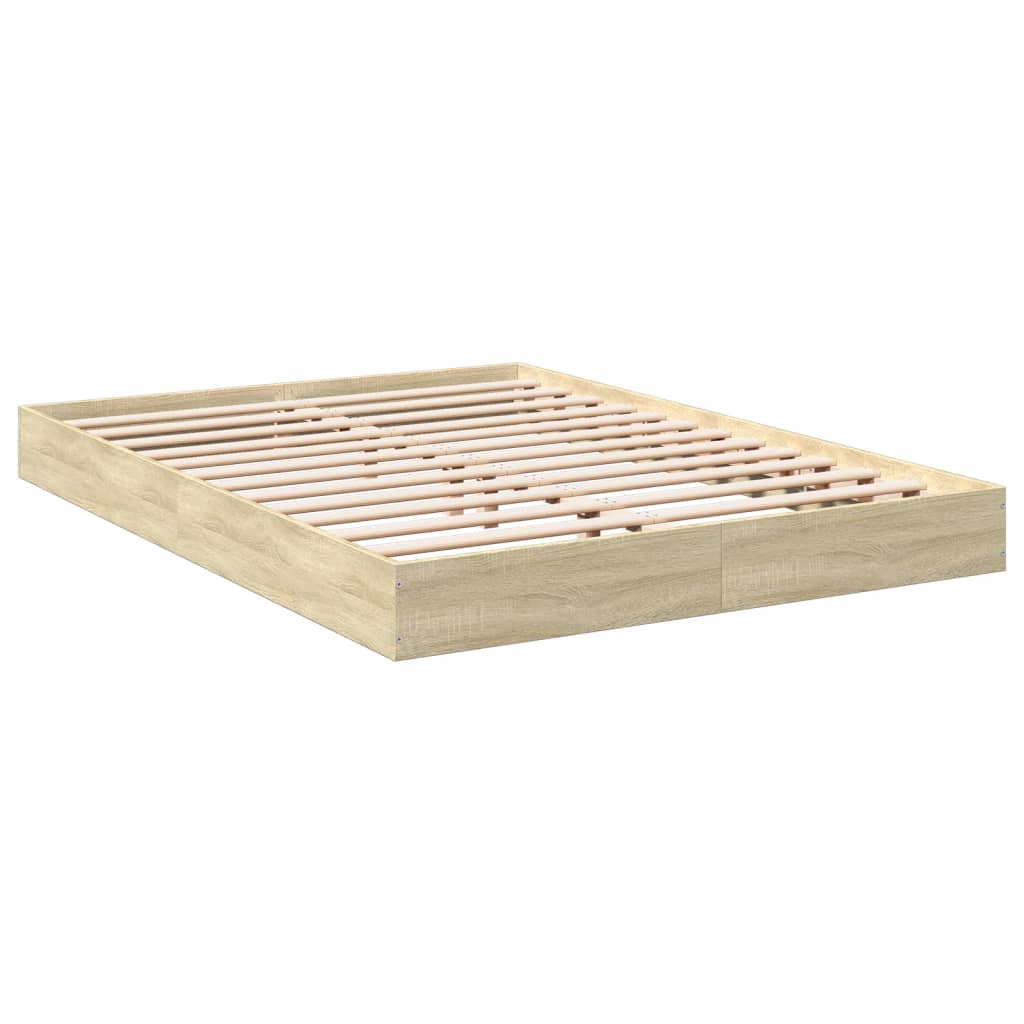 Bedframe zonder matras hout sonoma eikenkleurig 140x200 cm is nu te koop bij PeponiXL, paradijselijk wonen!