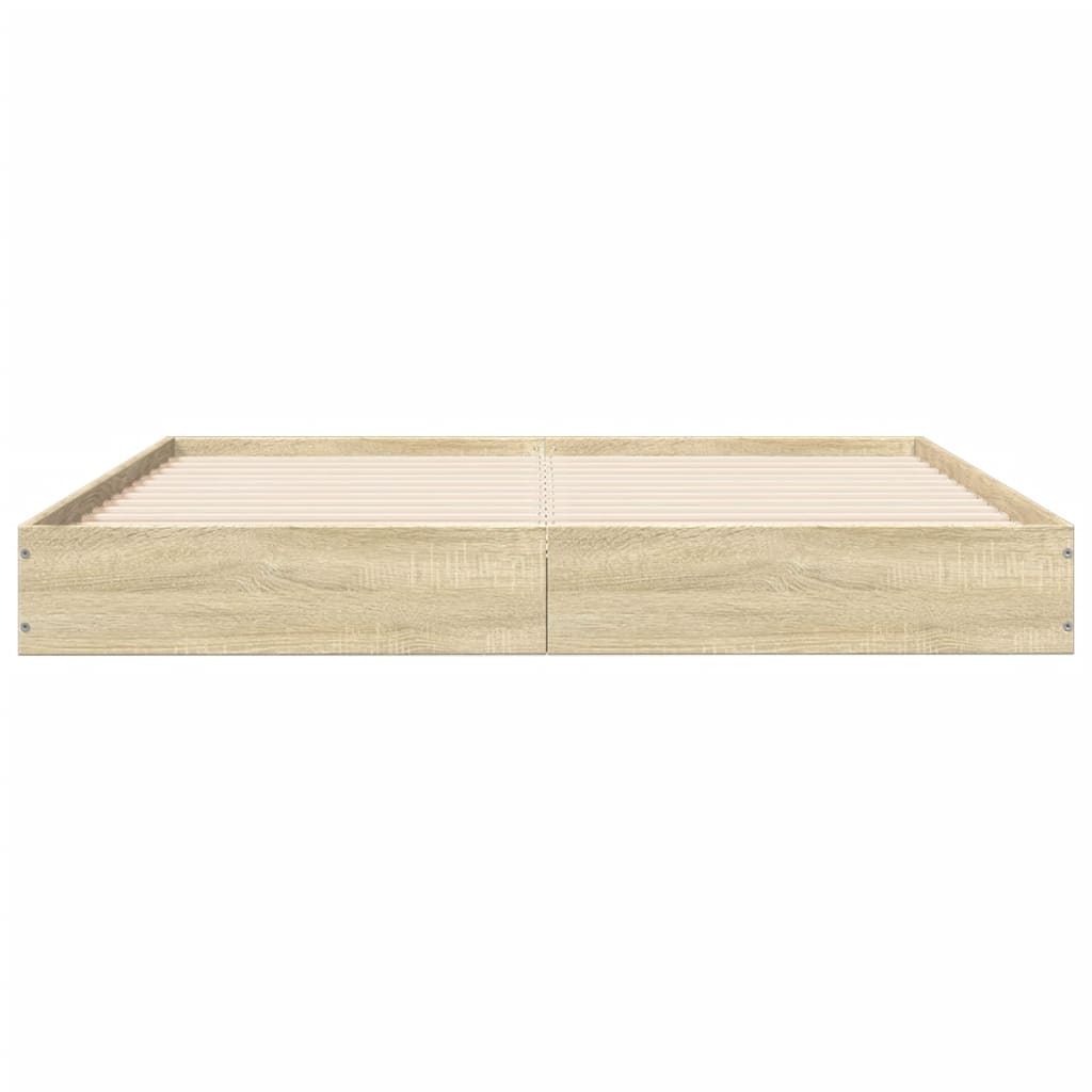 Bedframe zonder matras hout sonoma eikenkleurig 140x200 cm is nu te koop bij PeponiXL, paradijselijk wonen!