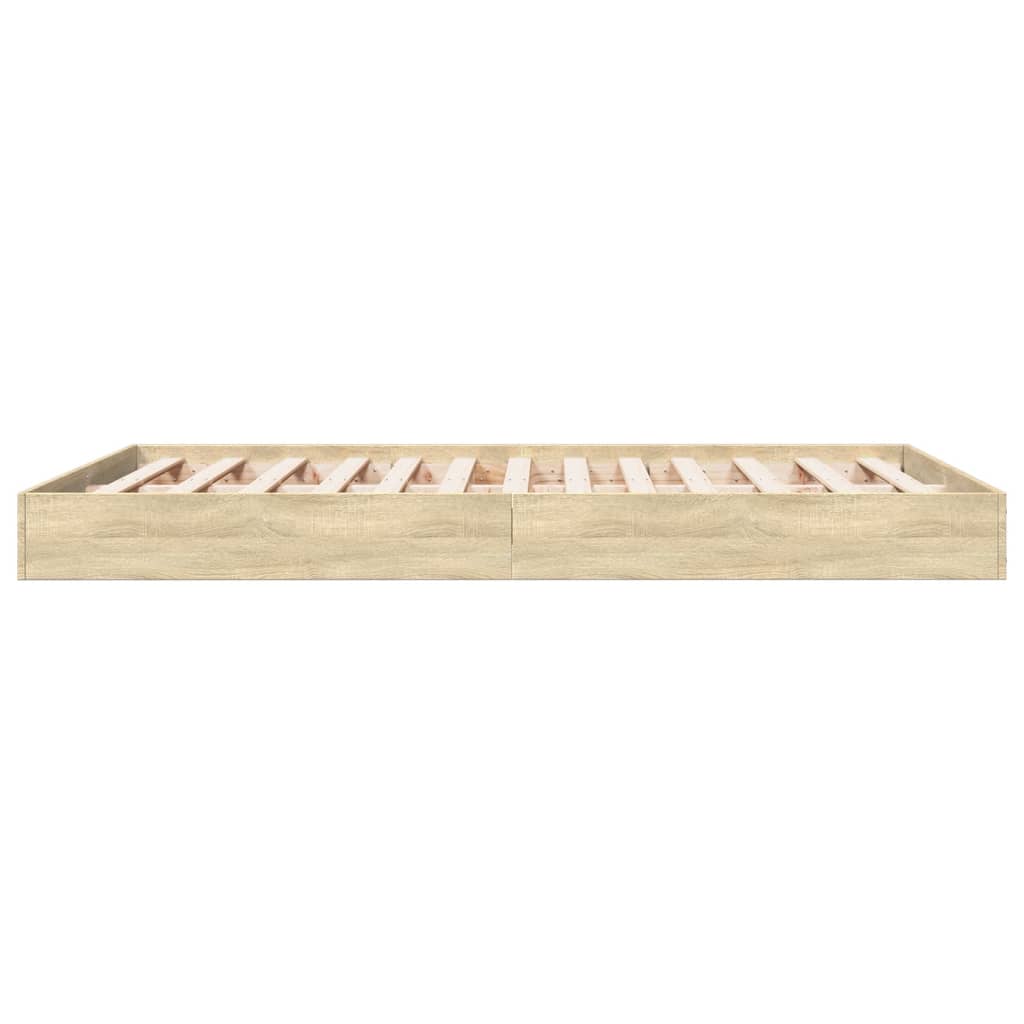 Bedframe zonder matras hout sonoma eikenkleurig 140x200 cm is nu te koop bij PeponiXL, paradijselijk wonen!