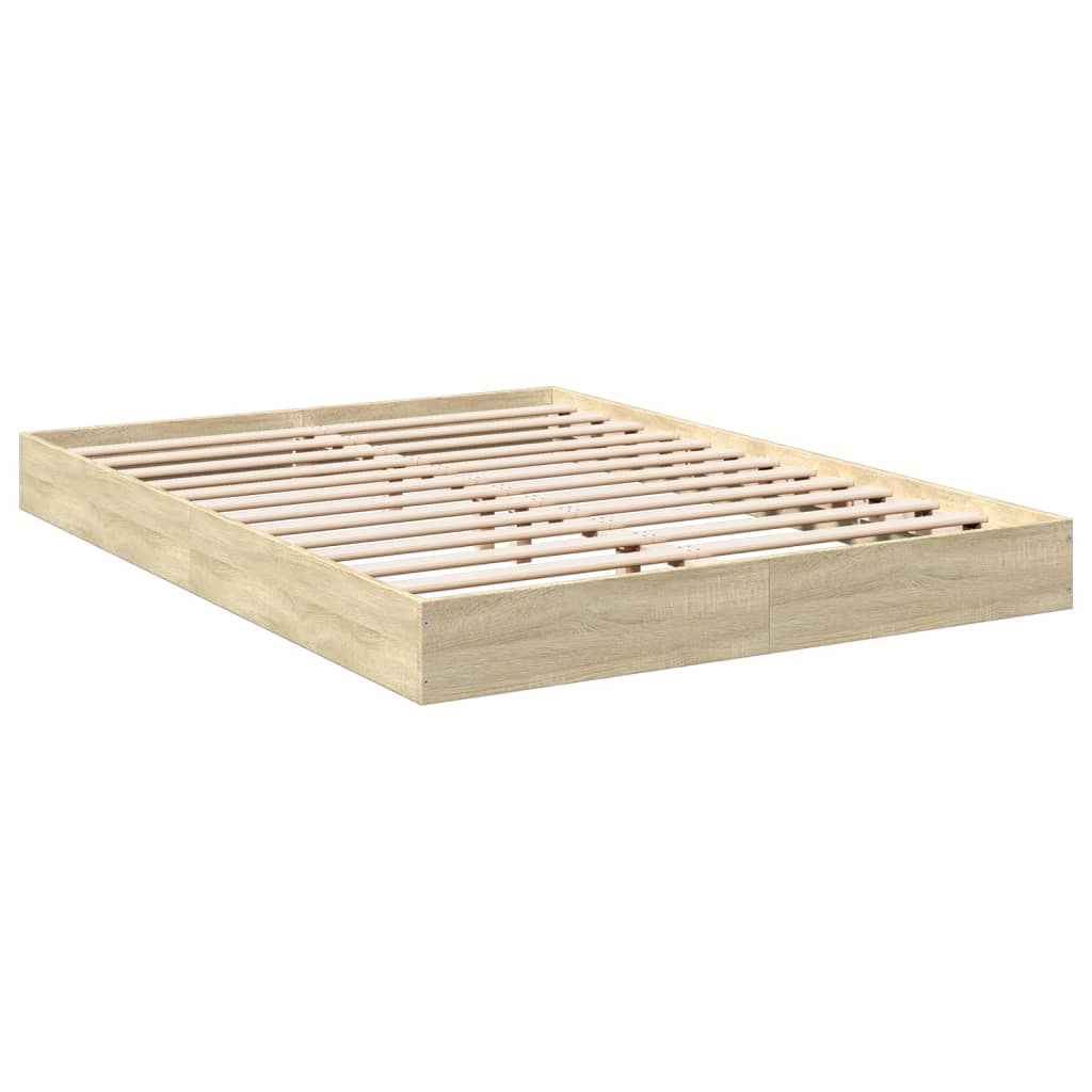 Bedframe zonder matras hout sonoma eikenkleurig 140x200 cm is nu te koop bij PeponiXL, paradijselijk wonen!