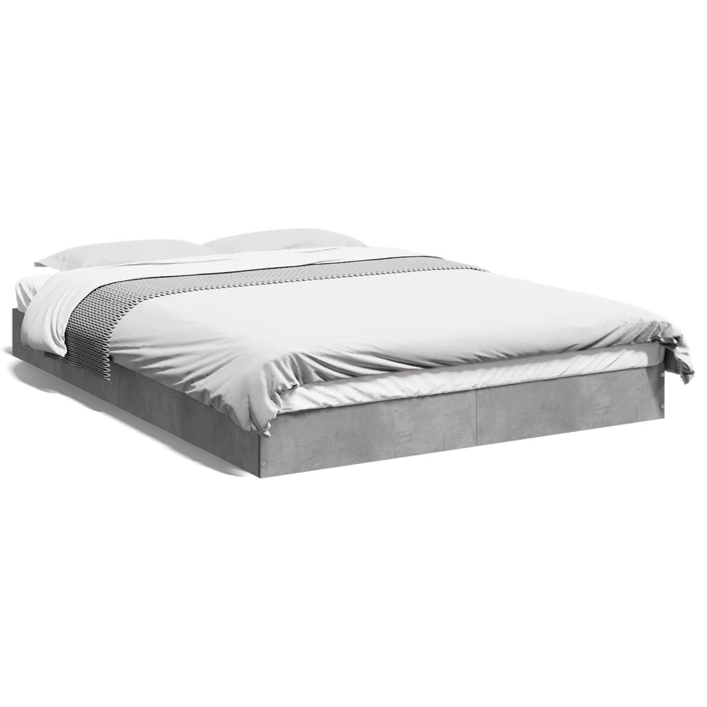 Bedframe bewerkt hout betongrijs 140x200 cm is nu te koop bij PeponiXL, paradijselijk wonen!