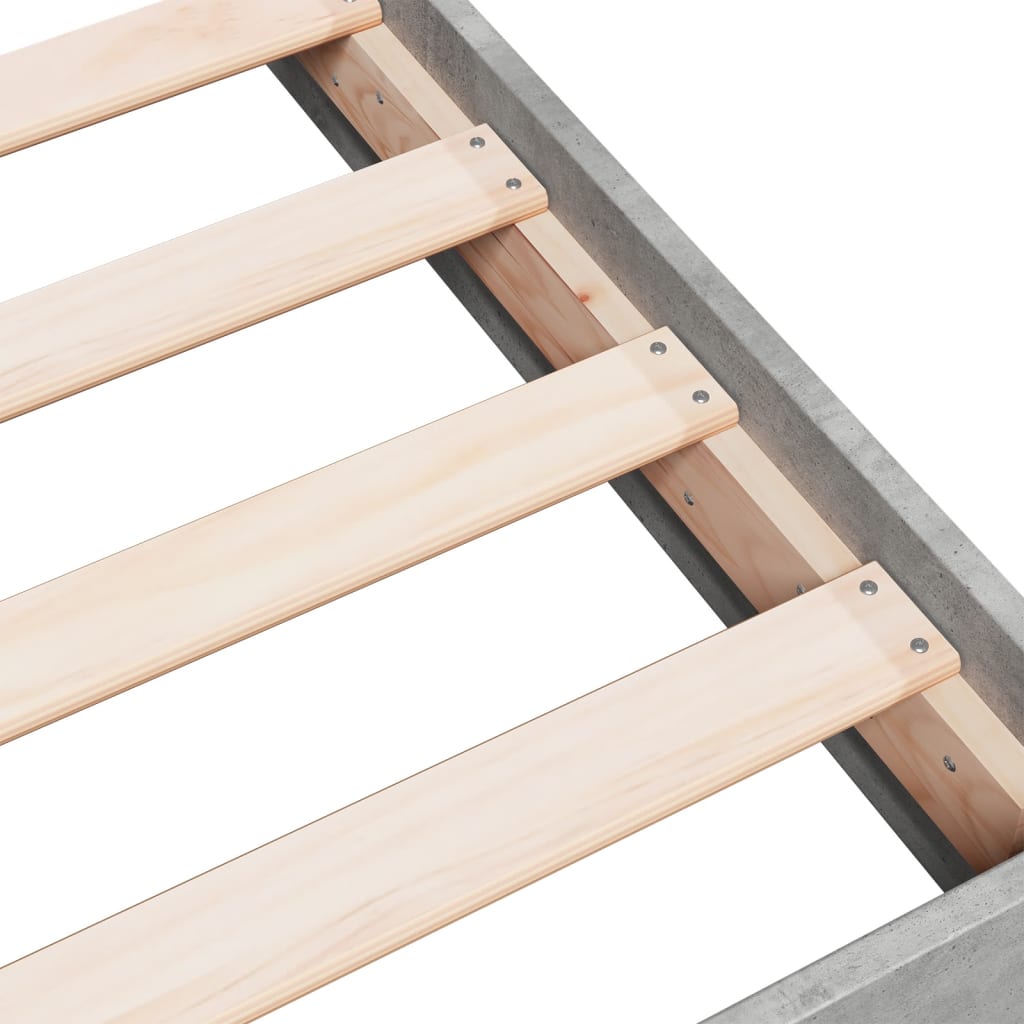 Bedframe bewerkt hout betongrijs 140x200 cm is nu te koop bij PeponiXL, paradijselijk wonen!