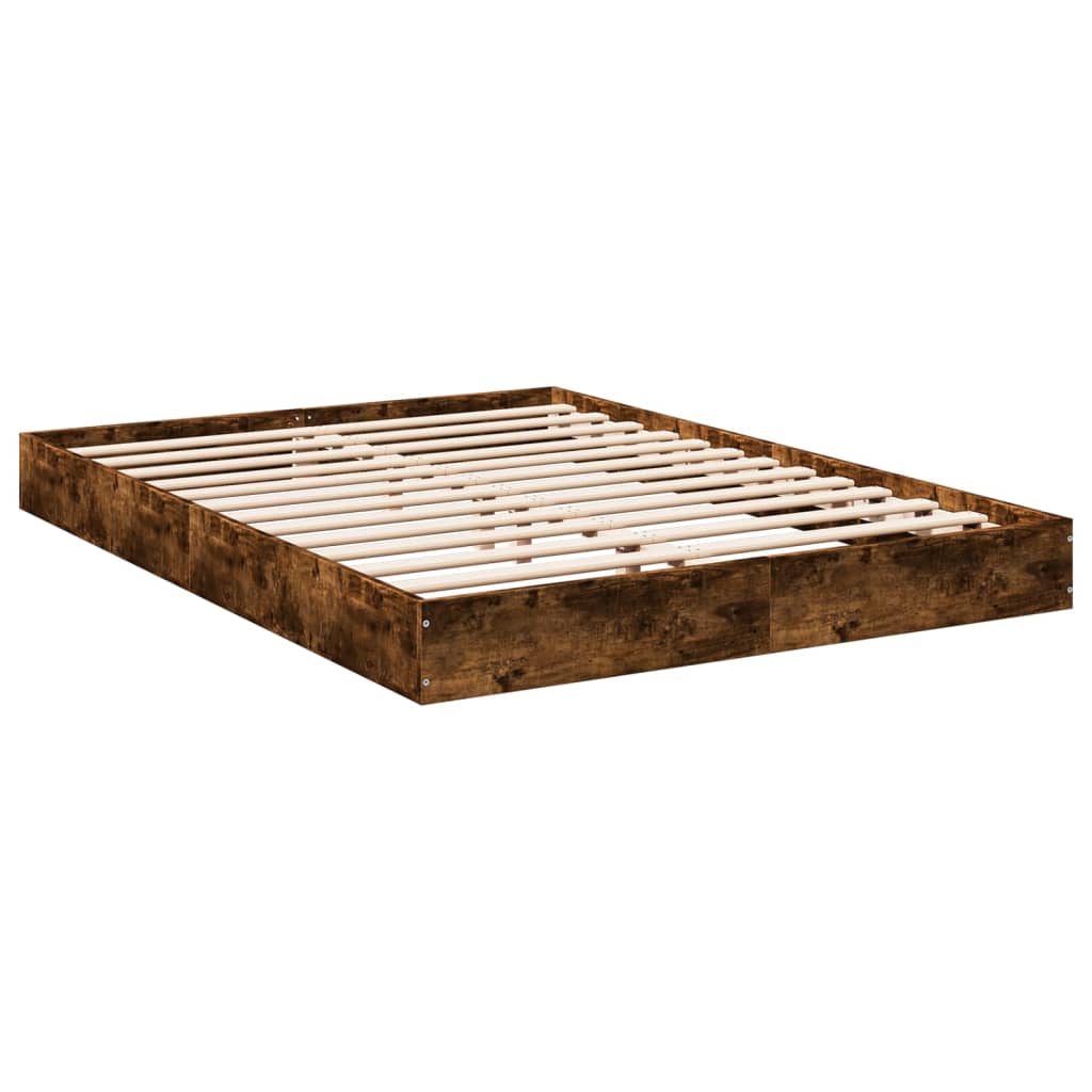 Bedframe zonder matras hout gerookt eikenkleurig 140x200 cm is nu te koop bij PeponiXL, paradijselijk wonen!