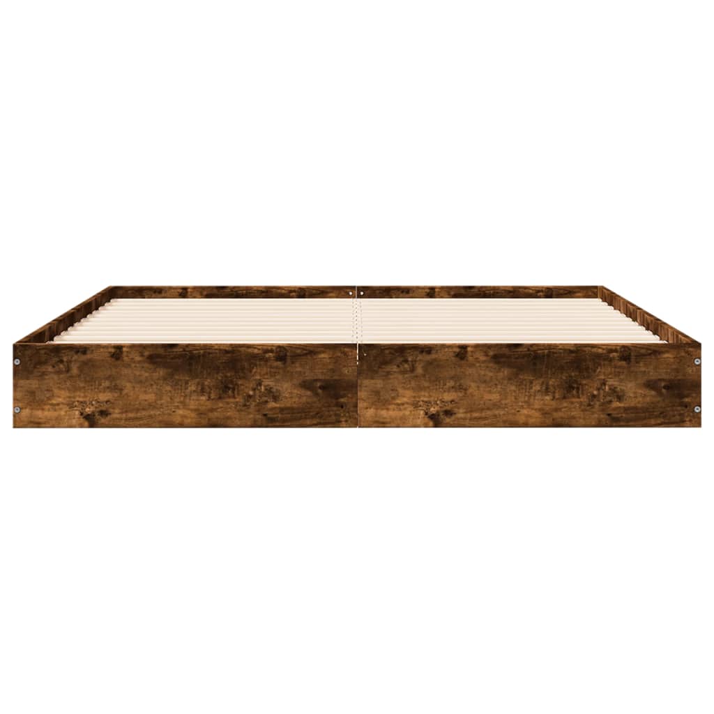 Bedframe zonder matras hout gerookt eikenkleurig 140x200 cm is nu te koop bij PeponiXL, paradijselijk wonen!