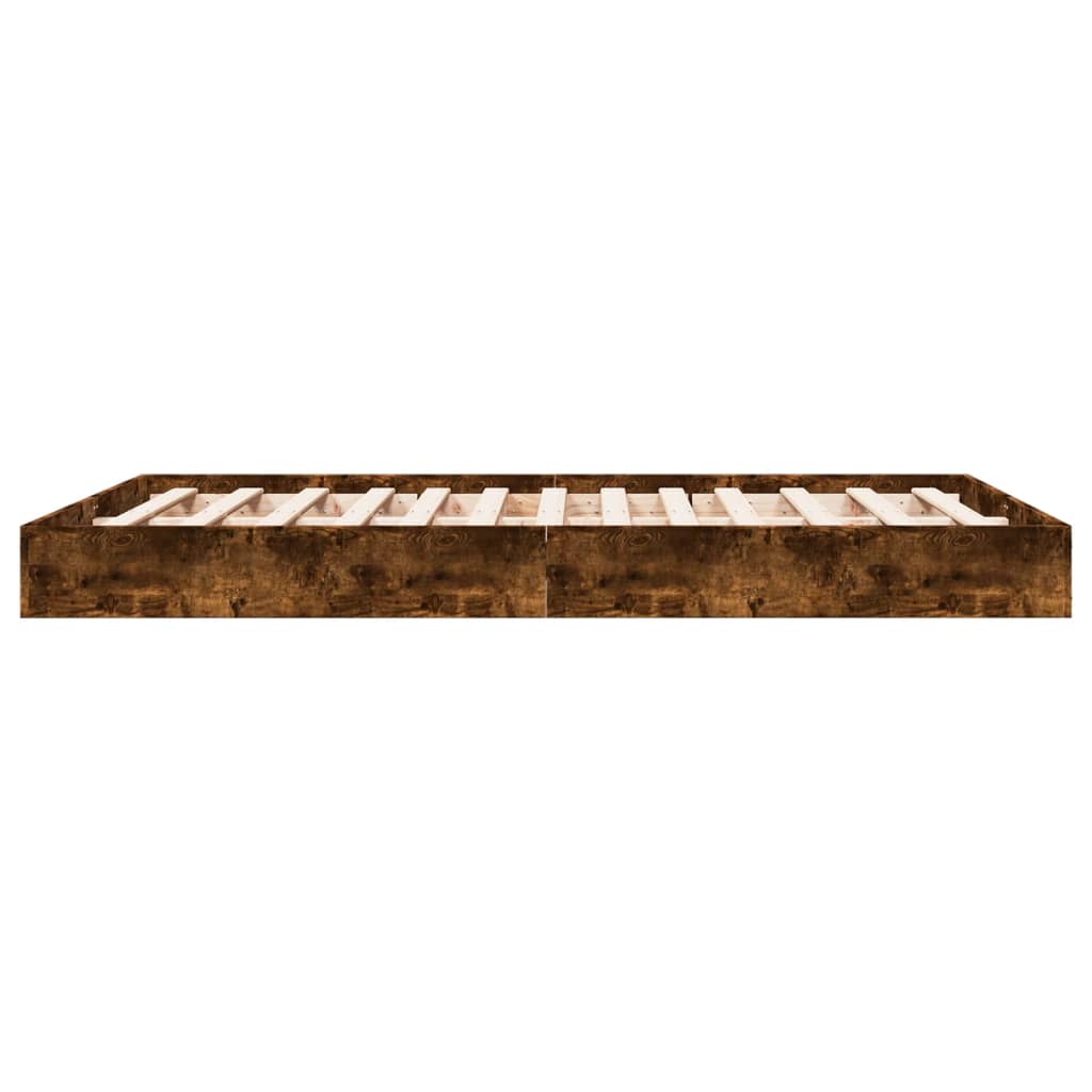 Bedframe zonder matras hout gerookt eikenkleurig 140x200 cm is nu te koop bij PeponiXL, paradijselijk wonen!
