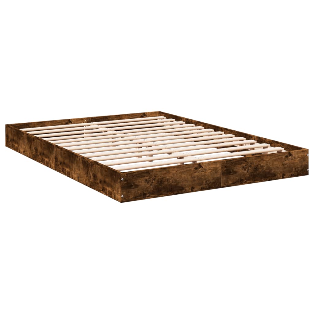 Bedframe zonder matras hout gerookt eikenkleurig 140x200 cm is nu te koop bij PeponiXL, paradijselijk wonen!