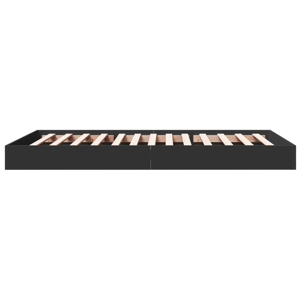 Bedframe bewerkt hout zwart 100x200 cm is nu te koop bij PeponiXL, paradijselijk wonen!