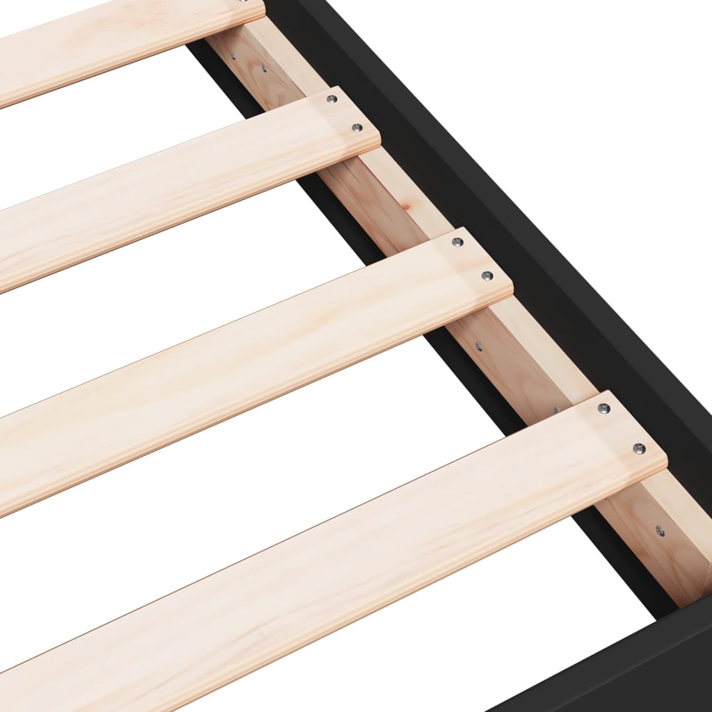Bedframe bewerkt hout zwart 100x200 cm is nu te koop bij PeponiXL, paradijselijk wonen!