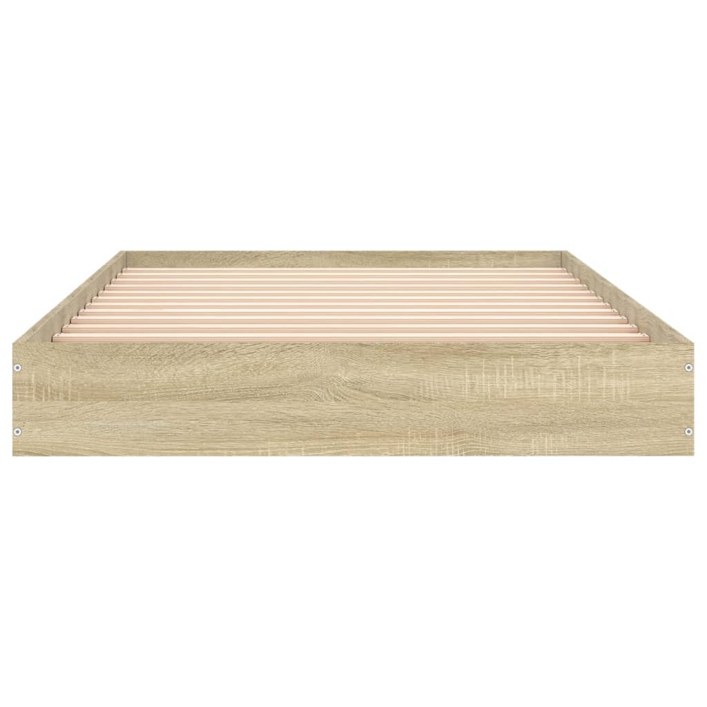 Bedframe zonder matras hout sonoma eikenkleurig 100x200 cm is nu te koop bij PeponiXL, paradijselijk wonen!