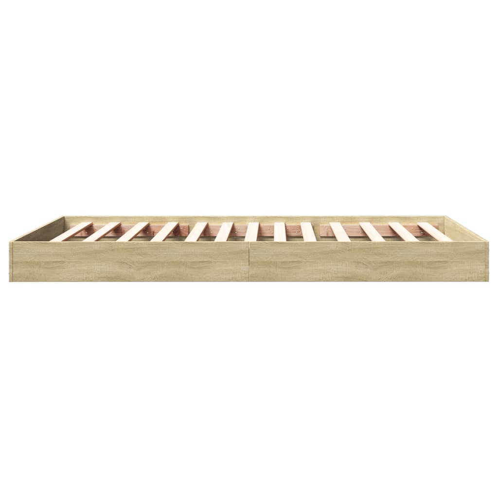 Bedframe zonder matras hout sonoma eikenkleurig 100x200 cm is nu te koop bij PeponiXL, paradijselijk wonen!