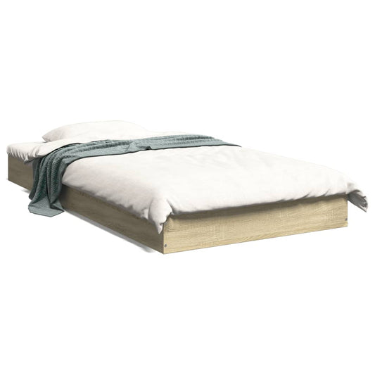 Bedframe zonder matras hout sonoma eikenkleurig 100x200 cm is nu te koop bij PeponiXL, paradijselijk wonen!