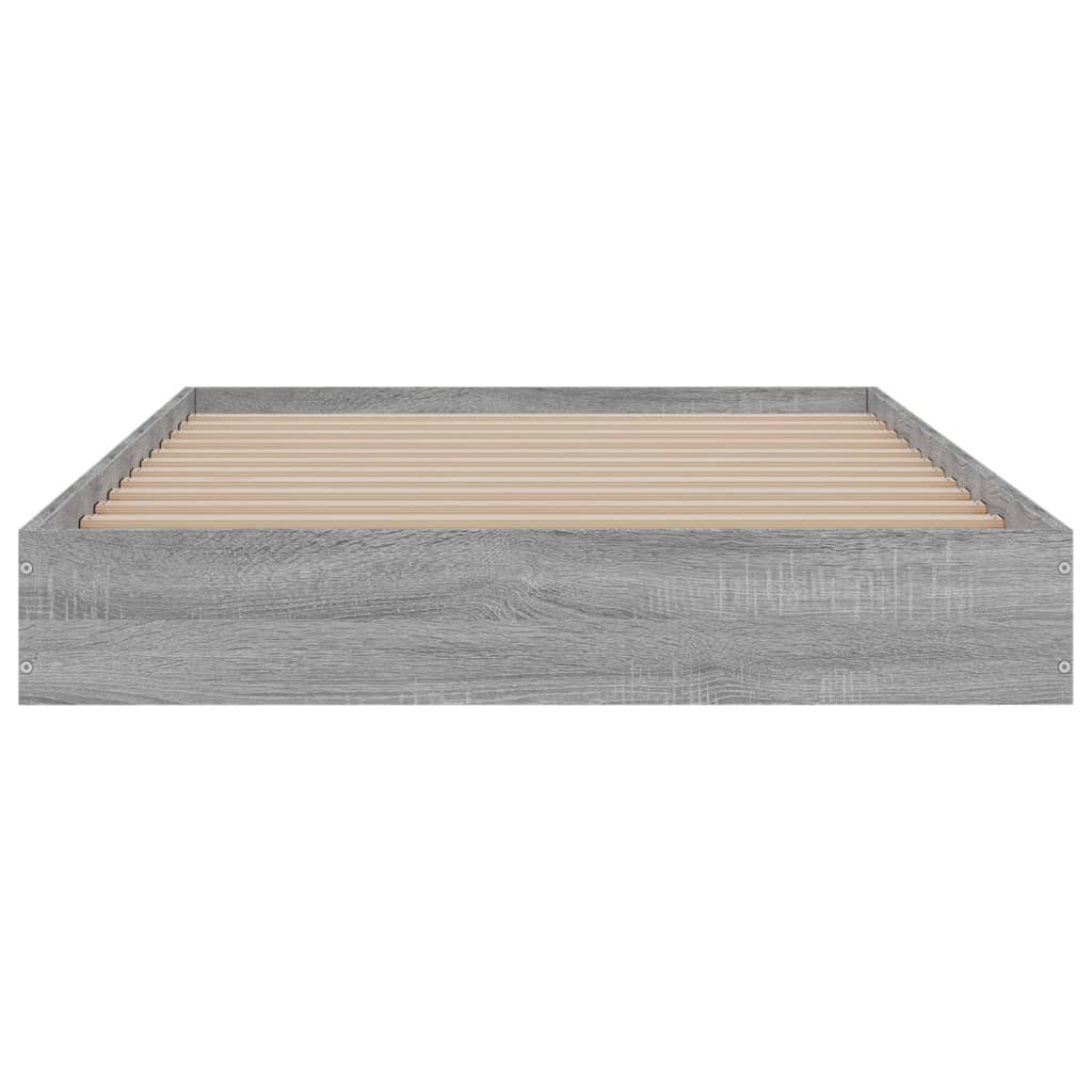 Bedframe bewerkt hout grijs sonoma eikenkleurig 100x200 cm is nu te koop bij PeponiXL, paradijselijk wonen!