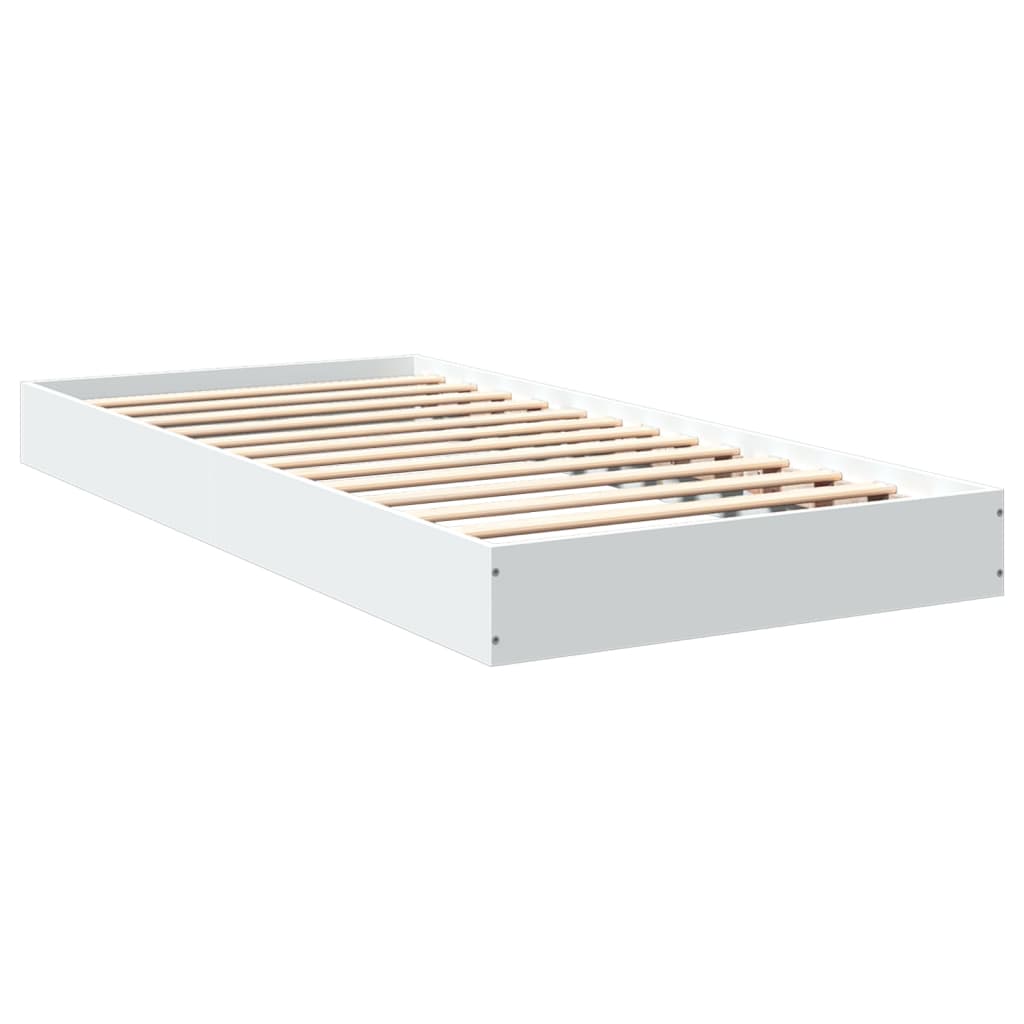 Bedframe bewerkt hout wit 75x190 cm is nu te koop bij PeponiXL, paradijselijk wonen!
