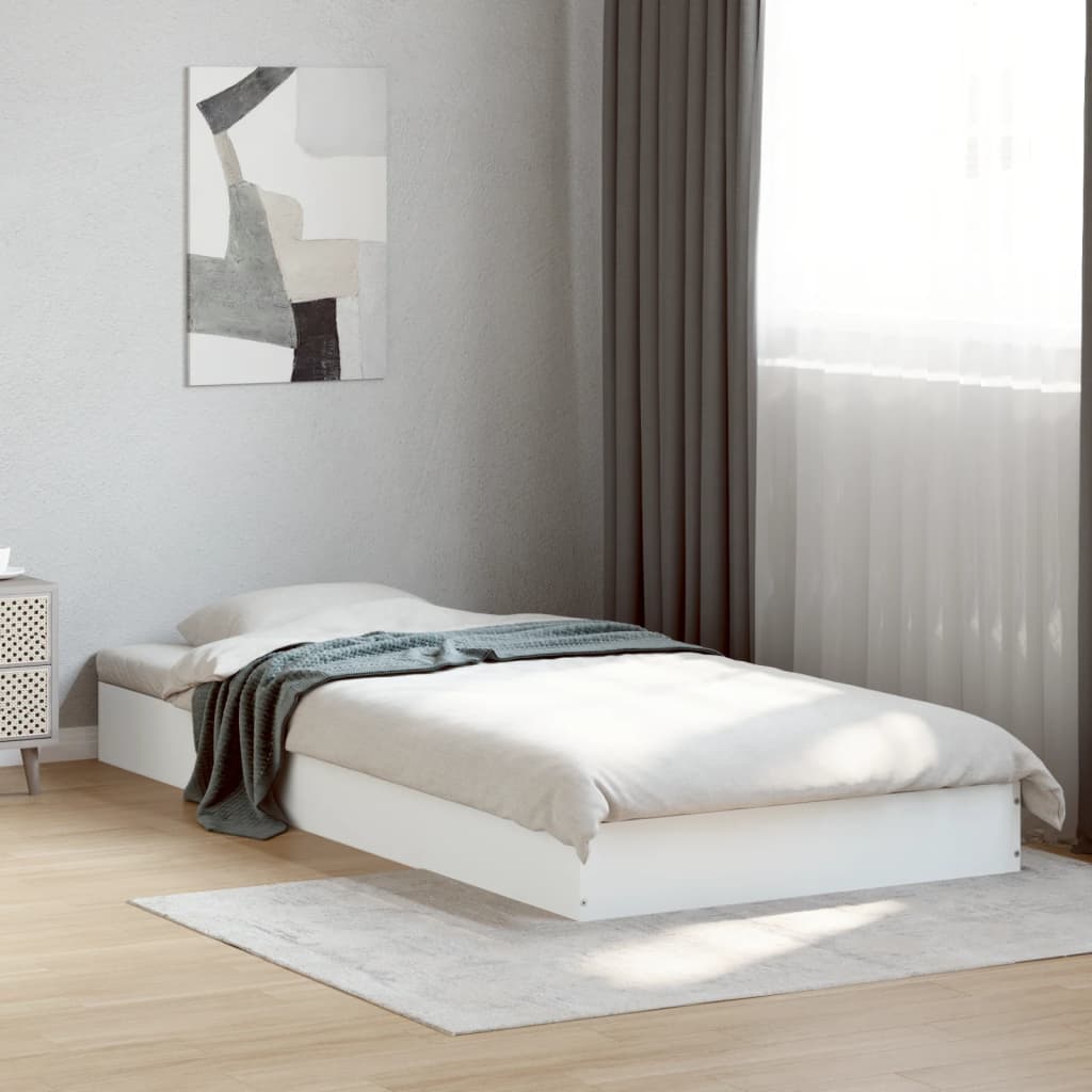 Bedframe bewerkt hout wit 75x190 cm is nu te koop bij PeponiXL, paradijselijk wonen!