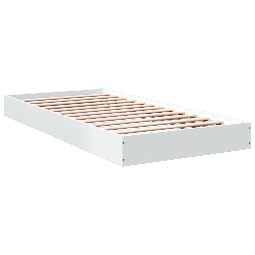 Bedframe bewerkt hout wit 75x190 cm is nu te koop bij PeponiXL, paradijselijk wonen!