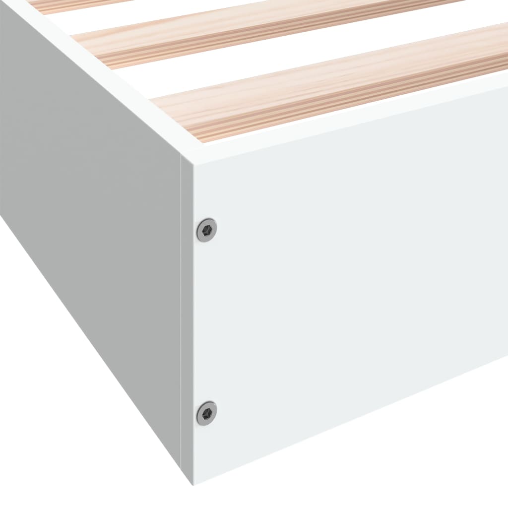 Bedframe bewerkt hout wit 75x190 cm is nu te koop bij PeponiXL, paradijselijk wonen!