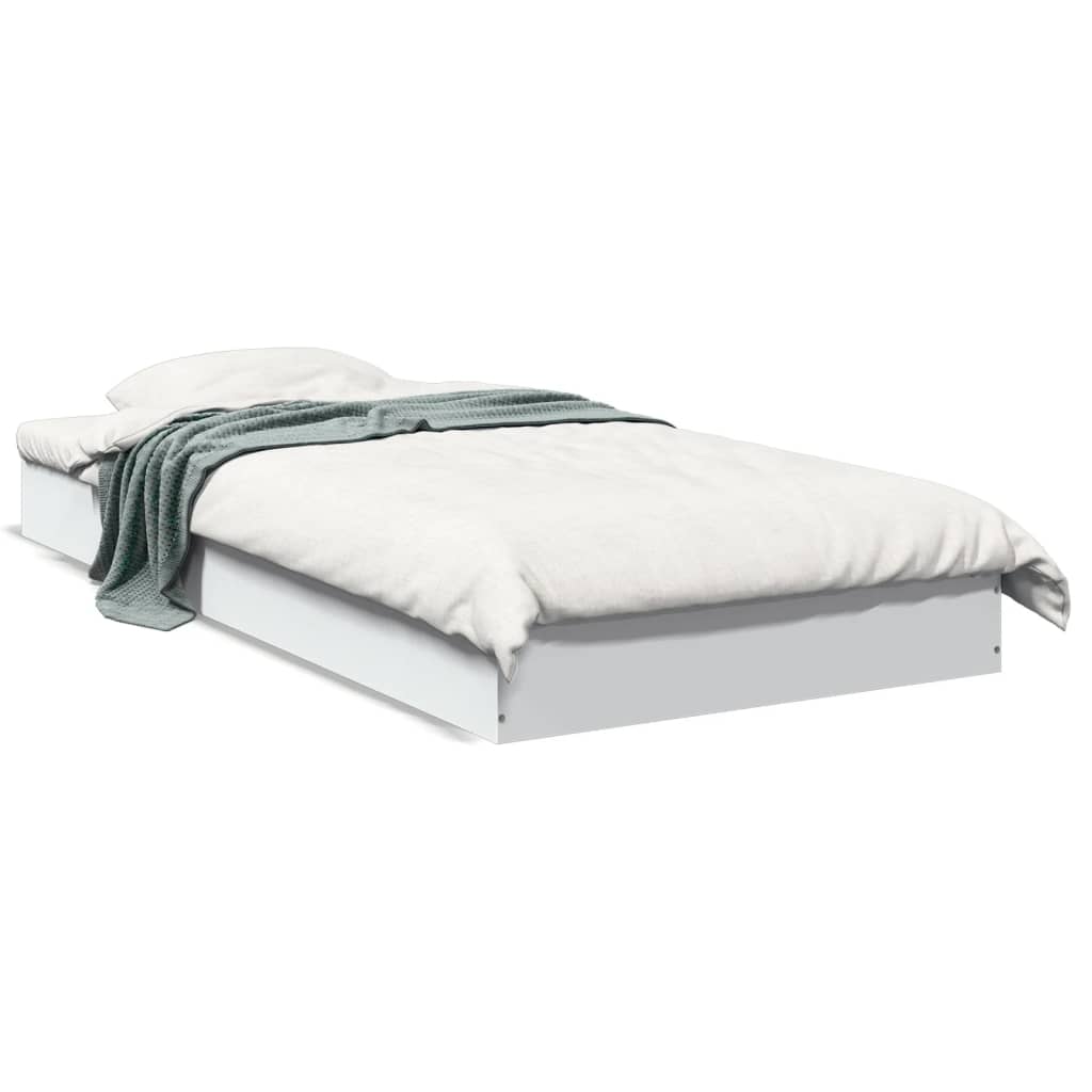 Bedframe bewerkt hout wit 75x190 cm is nu te koop bij PeponiXL, paradijselijk wonen!