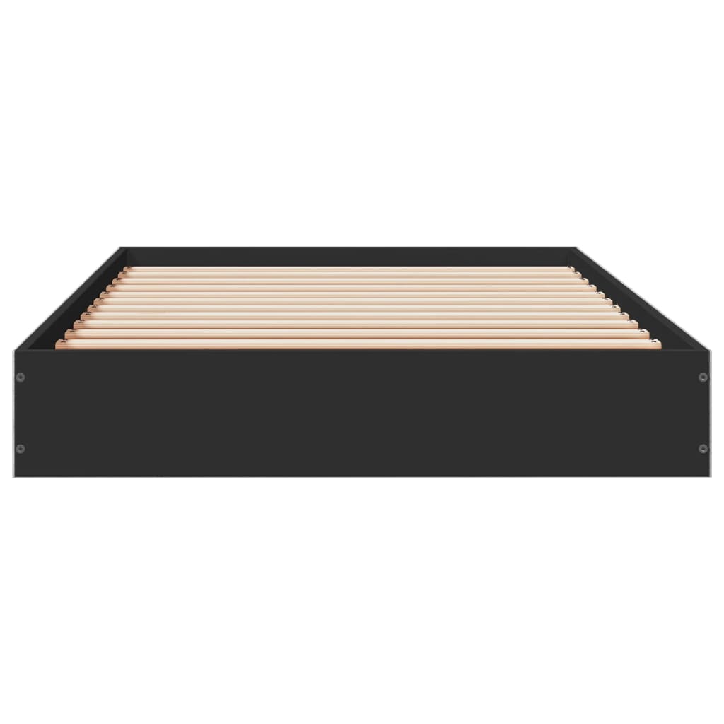 Bedframe bewerkt hout zwart 75x190 cm is nu te koop bij PeponiXL, paradijselijk wonen!