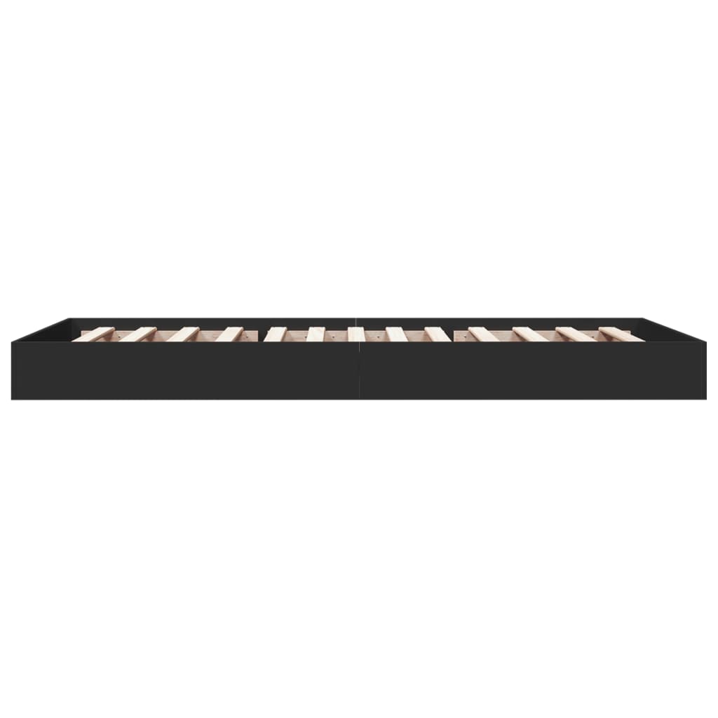 Bedframe bewerkt hout zwart 75x190 cm is nu te koop bij PeponiXL, paradijselijk wonen!