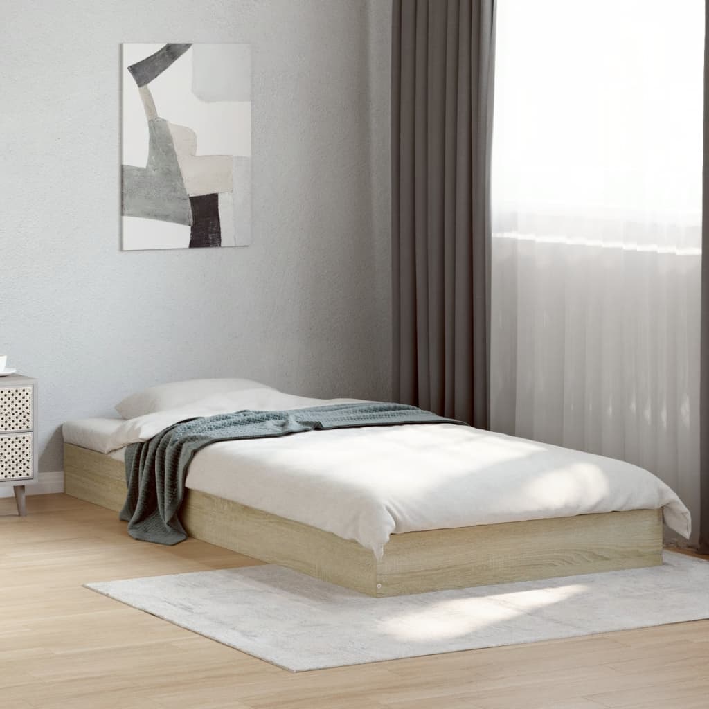 Bedframe zonder matras hout sonoma eikenkleurig 75x190 cm is nu te koop bij PeponiXL, paradijselijk wonen!
