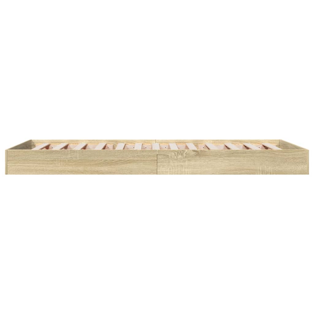 Bedframe zonder matras hout sonoma eikenkleurig 75x190 cm is nu te koop bij PeponiXL, paradijselijk wonen!