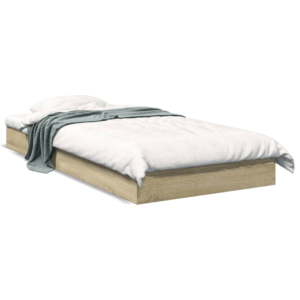 Bedframe zonder matras hout sonoma eikenkleurig 75x190 cm is nu te koop bij PeponiXL, paradijselijk wonen!