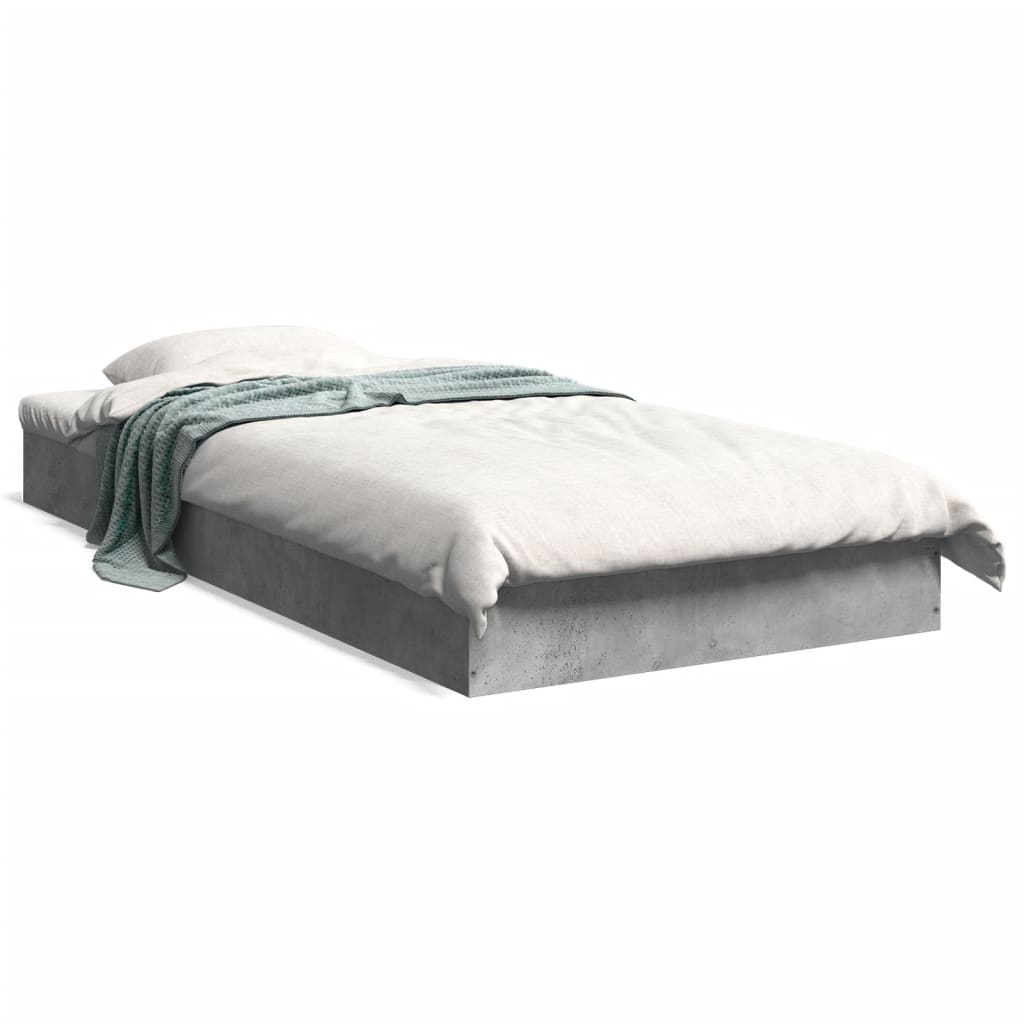 Bedframe bewerkt hout betongrijs 75x190 cm is nu te koop bij PeponiXL, paradijselijk wonen!