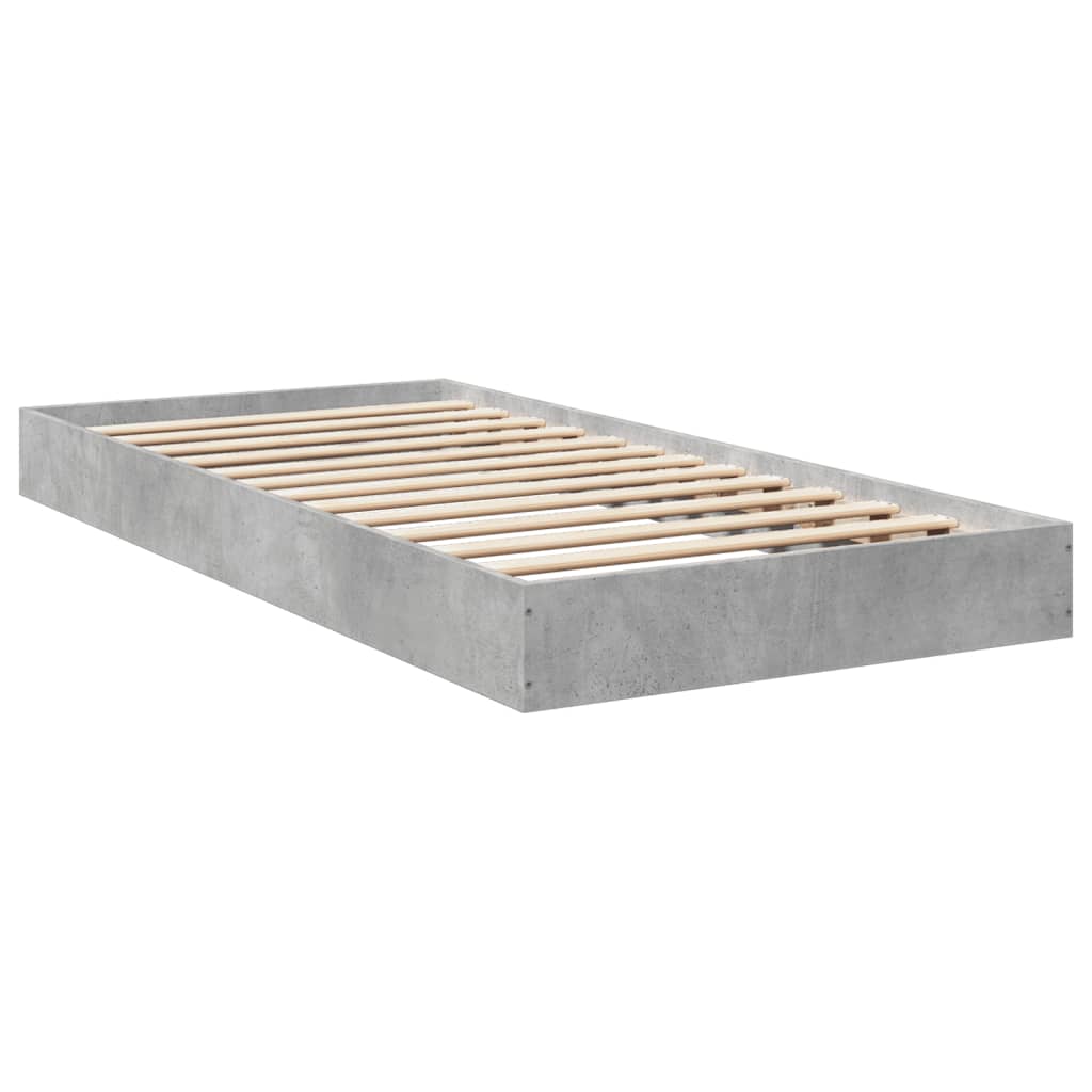 Bedframe bewerkt hout betongrijs 75x190 cm is nu te koop bij PeponiXL, paradijselijk wonen!