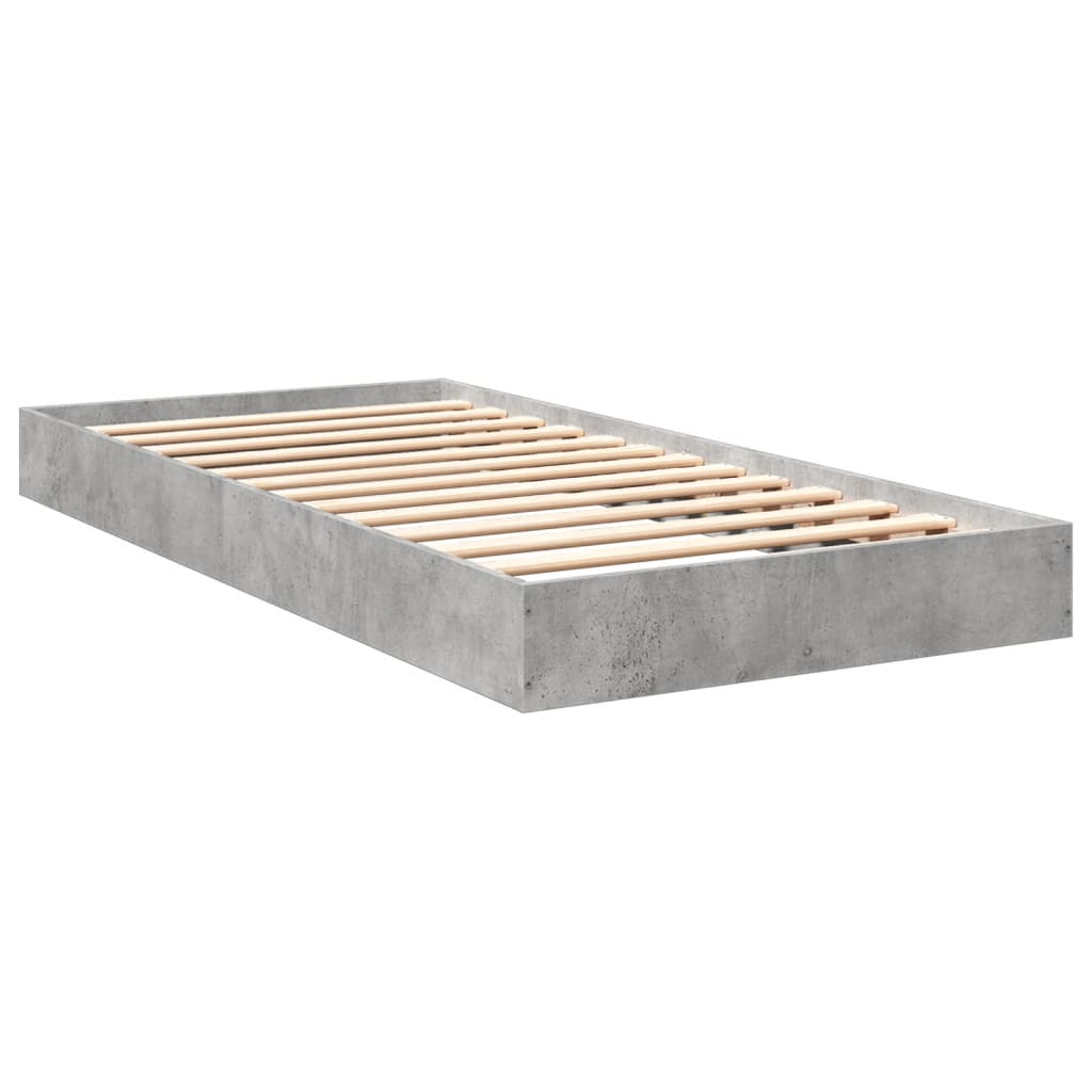 Bedframe bewerkt hout betongrijs 75x190 cm is nu te koop bij PeponiXL, paradijselijk wonen!