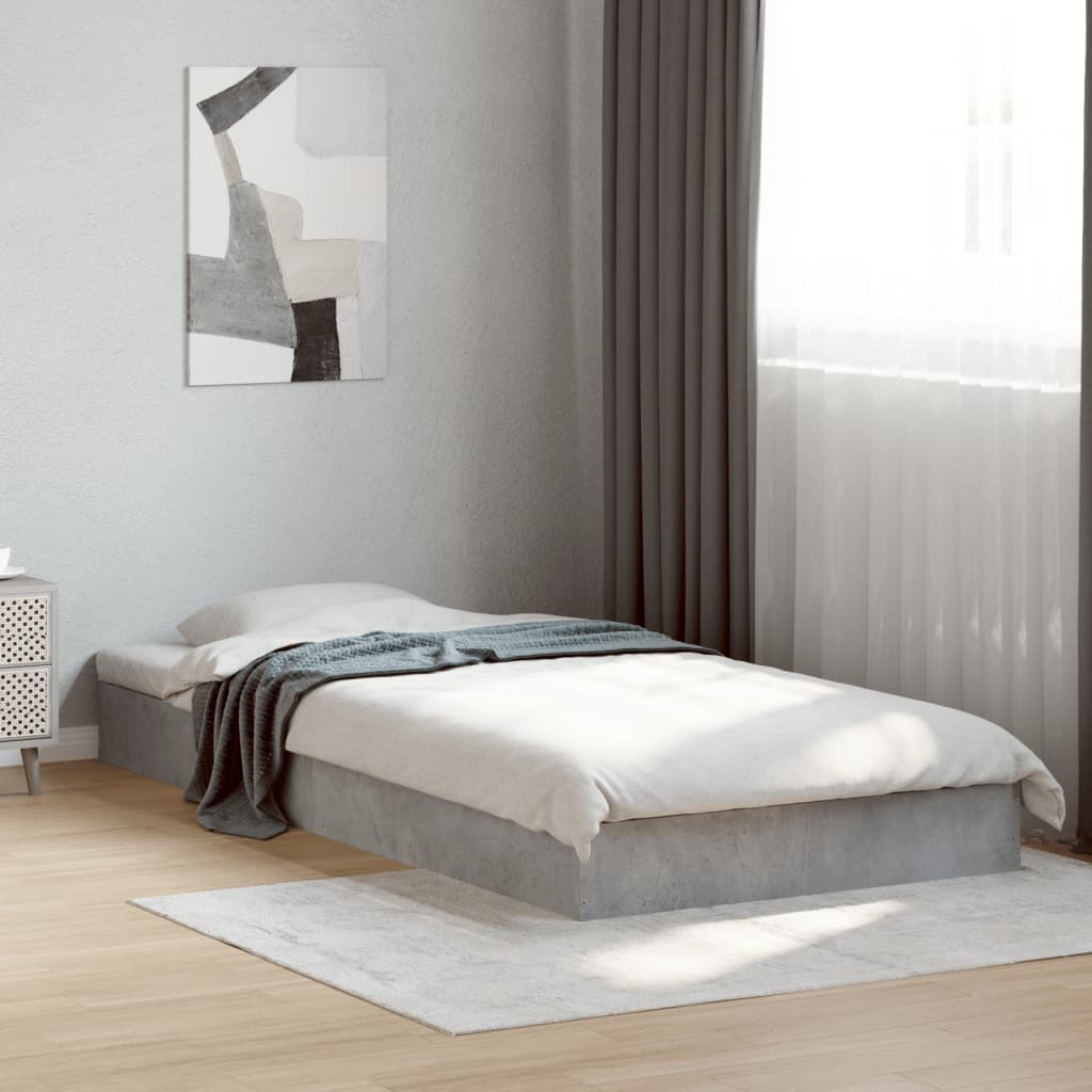 Bedframe bewerkt hout betongrijs 75x190 cm is nu te koop bij PeponiXL, paradijselijk wonen!