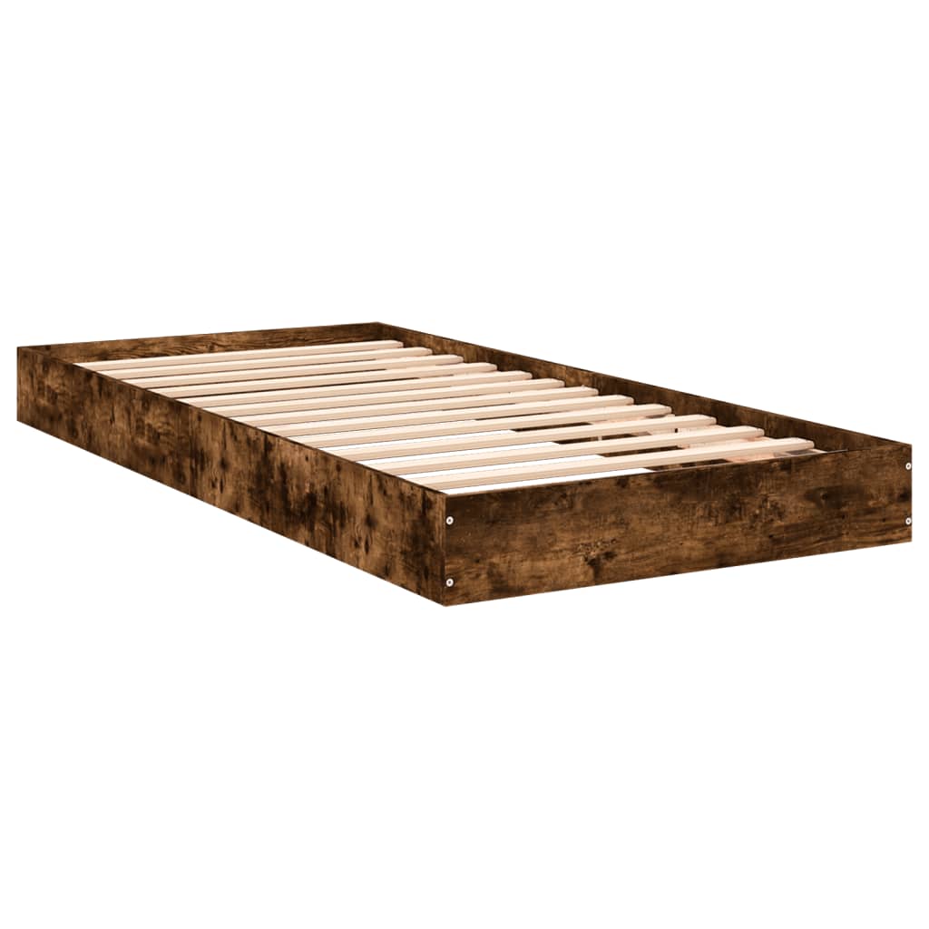 Bedframe zonder matras hout gerookt eikenkleurig 75x190 cm is nu te koop bij PeponiXL, paradijselijk wonen!