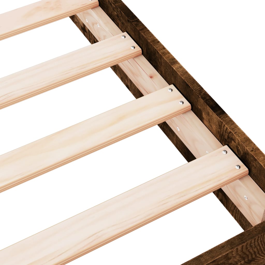 Bedframe zonder matras hout gerookt eikenkleurig 75x190 cm is nu te koop bij PeponiXL, paradijselijk wonen!