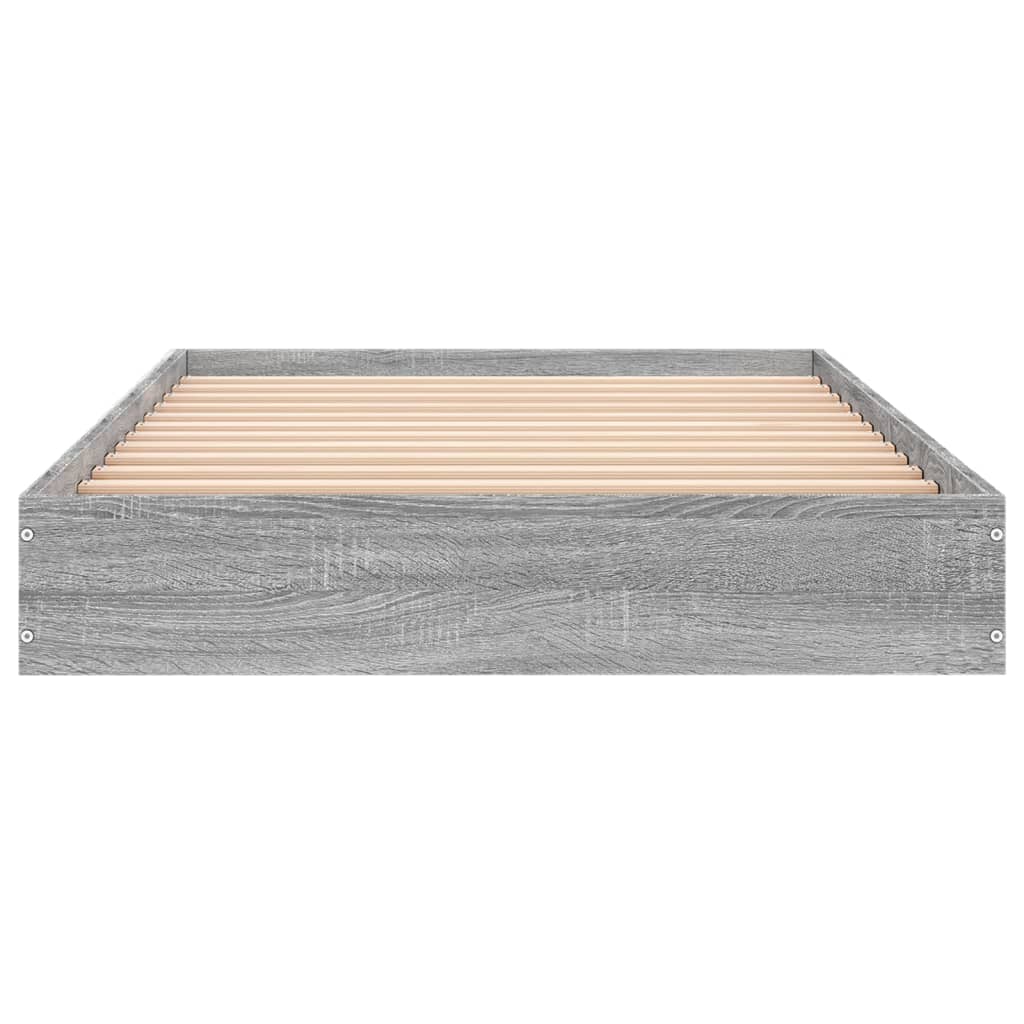 Bedframe bewerkt hout grijs sonoma eikenkleurig 75x190 cm is nu te koop bij PeponiXL, paradijselijk wonen!