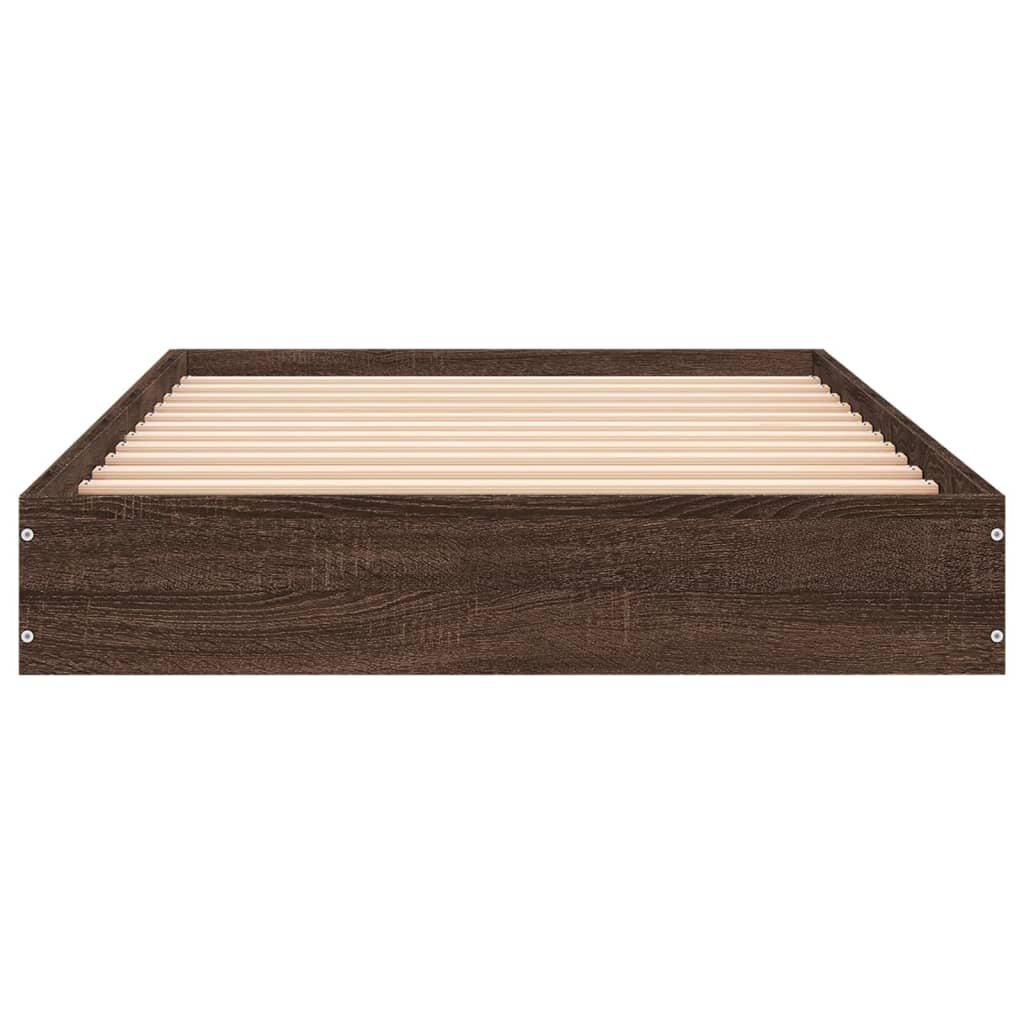 Bedframe zonder matras bewerkt hout bruin eikenkleur 75x190 cm is nu te koop bij PeponiXL, paradijselijk wonen!