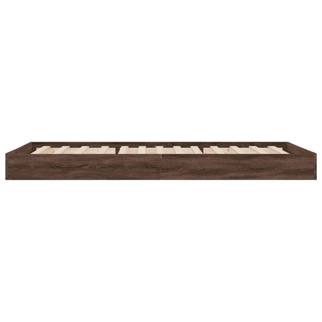 Bedframe zonder matras bewerkt hout bruin eikenkleur 75x190 cm is nu te koop bij PeponiXL, paradijselijk wonen!