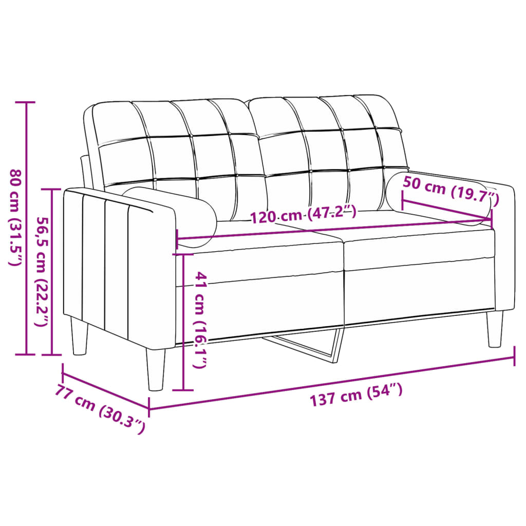 Tweezitsbank met sierkussens 120 cm fluweel lichtgrijs is nu te koop bij PeponiXL, paradijselijk wonen!