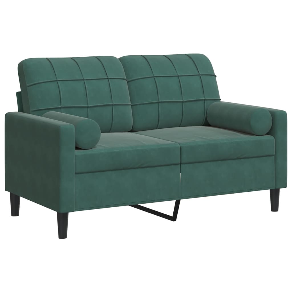 Tweezitsbank met sierkussens 120 cm fluweel donkergroen is nu te koop bij PeponiXL, paradijselijk wonen!