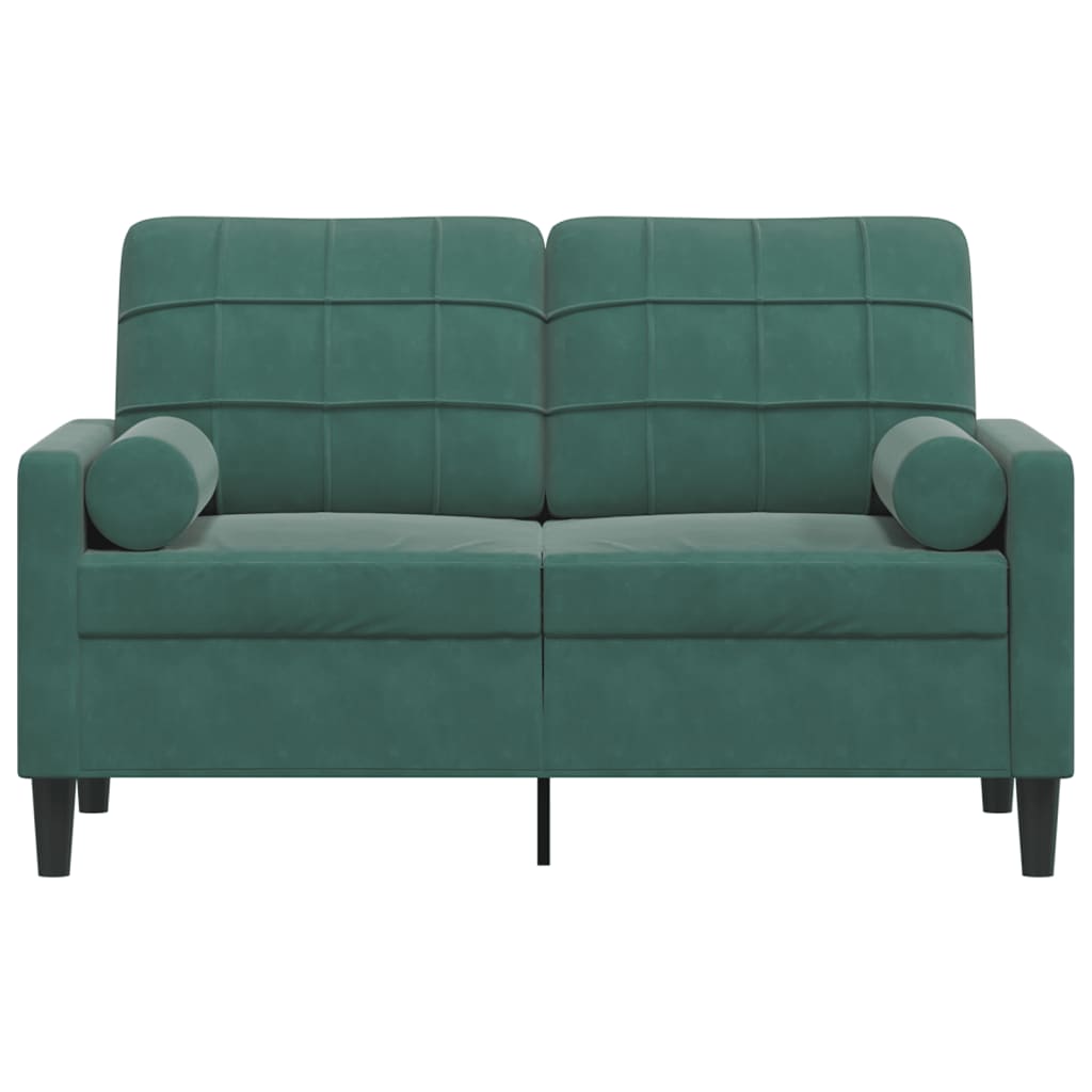 Tweezitsbank met sierkussens 120 cm fluweel donkergroen is nu te koop bij PeponiXL, paradijselijk wonen!