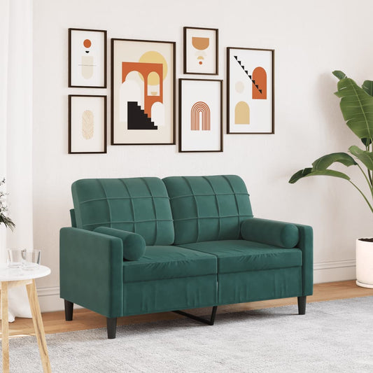 Tweezitsbank met sierkussens 120 cm fluweel donkergroen is nu te koop bij PeponiXL, paradijselijk wonen!