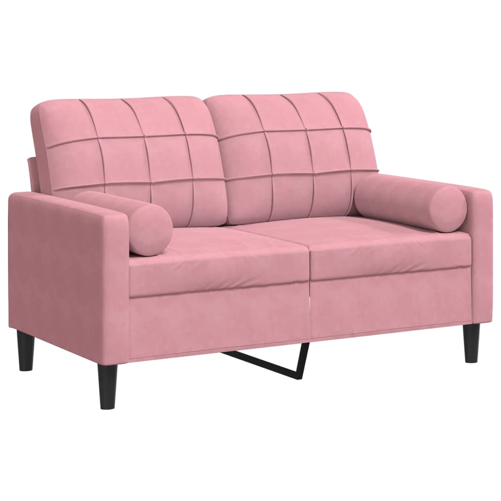 Tweezitsbank met sierkussens 120 cm fluweel roze is nu te koop bij PeponiXL, paradijselijk wonen!