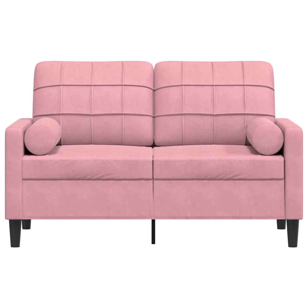 Tweezitsbank met sierkussens 120 cm fluweel roze is nu te koop bij PeponiXL, paradijselijk wonen!