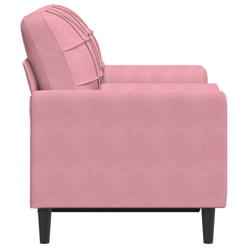 Tweezitsbank met sierkussens 120 cm fluweel roze is nu te koop bij PeponiXL, paradijselijk wonen!